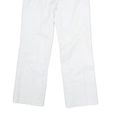 White Womens Cotton Regular Fit Straight Leg Trousers W26 L28 Classic Zip