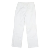 White Womens Cotton Regular Fit Straight Leg Trousers W26 L28 Classic Zip