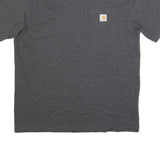 CARHARTT Mens Grey Pocket T-Shirt L Short Sleeve Crew Neck Cotton Blend Casual