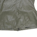 Womens Green Button Closure Sleeveless Polyester Jacket L Plain Stylish