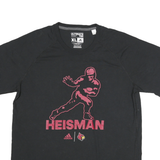 ADIDAS Mens Black Heisman Graphic T-Shirt XL Short Sleeve Crew Neck Cotton Blend