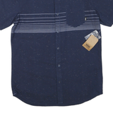 VANS Mens Blue Short Sleeve Cotton Blend Shirt S Casual Button Pocket