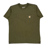 Carhartt T-Shirt - Large Green Cotton