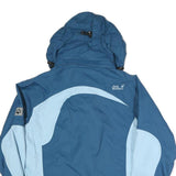 JACK WOLFSKIN Womens Blue & Light Blue Outdoor Jacket UK 16 Polyester Blend Zip