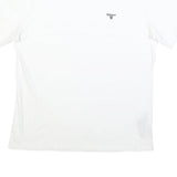 BARBOUR Mens White Graphic T-Shirt XL Short Sleeve Crew Neck Cotton Casual