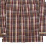 DICKIES Boys Brown & Maroon Check Shirt XL Cotton Blend Casual Long Sleeve