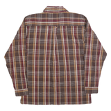 DICKIES Boys Brown & Maroon Check Shirt XL Cotton Blend Casual Long Sleeve