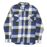 VANS Mens Blue Black White Check Shirt L Cotton Blend Casual Long Sleeve