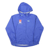 HELLY HANSEN Womens Blue Outdoor Jacket S Polyester Blend Plain Zip Hooded