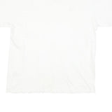 CHAMPION Mens White V-Neck T-Shirt L Cotton Blend Casual Logo Sleeve