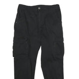 FBSISTER Womens Cotton Blend Black Regular Cargo Trousers W32 L27 Zip Pockets