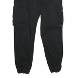 FBSISTER Womens Cotton Blend Black Regular Cargo Trousers W32 L27 Zip Pockets