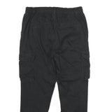 FBSISTER Womens Cotton Blend Black Regular Cargo Trousers W32 L27 Zip Pockets