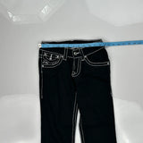 True Religion Contrast Stitch Jeans - 25W US 0 Black Cotton