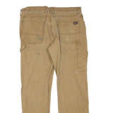 DICKIES Mens Regular Fit Beige Cotton Blend Zip Trousers W38 L30 Workwear