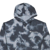 CHAMPION Womens Black & Grey Tie Dye Pullover Hoodie XL