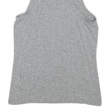 PATRIZIA PEPE Womens Grey Racer Back Sleeveless Top XS Cotton Blend Logo Crystal