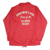 ARISTO JAC BY HILTON Mens Red Polyester Blend Button Jacket M Plain Buttoned