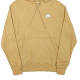 NIKE Mens Beige Pullover Hoodie S Cotton Blend Casual Sportswear