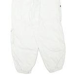 BERSHKA Womens Cotton Blend White Relaxed Cargo Trousers W26 L26 Utility Pocket