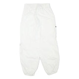 BERSHKA Womens Cotton Blend White Relaxed Cargo Trousers W26 L26 Utility Pocket