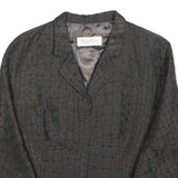 MAX MARA Womens Black Jacket UK 14 Polyester Blend Button Closure Checked