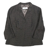 MAX MARA Womens Black Jacket UK 14 Polyester Blend Button Closure Checked