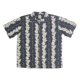 ROUNDTREE & YORKE Mens Navy Blue & Cream Floral Short Sleeve Shirt XL Casual