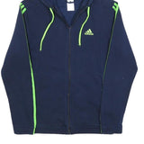 ADIDAS Mens Navy & Green Full Zip Hoodie S Lightweight Sportswear