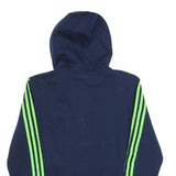ADIDAS Mens Navy & Green Full Zip Hoodie S Lightweight Sportswear