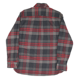 JACHS Mens Red & Grey Check Shirt L Button Pocket Cotton Blend Casual