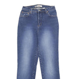 FADED GLORY Womens Classic Blue Denim Light W26 L30 Straight Cotton Blend Zip