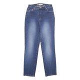 FADED GLORY Womens Classic Blue Denim Light W26 L30 Straight Cotton Blend Zip