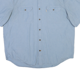 CARHARTT Mens Blue Short Sleeve Shirt 2XL Cotton Blend Workwear Casual