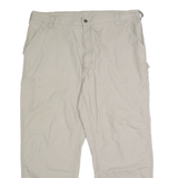 CARHARTT Mens Cotton Beige Relaxed Straight Trousers W42 L32 Workwear Casual