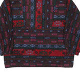 Mens Red Green & Grey Patterned Zip Jacket XL Polyester Blend Woven Casual Warm