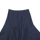 LARRY LEVINE Womens Blue Flare Midi Cotton Blend Skirt M Comfortable Stylish