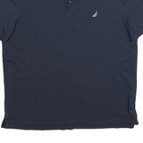 NAUTICA Mens Navy Blue Short Sleeve Polo Shirt XL Cotton Blend Classic