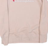 CHAMPION Womens Pink Cotton Blend Crew Neck S Sweatshirt Embroidered Logo