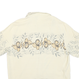BARACUTA Mens Cream Silk Hawaiian Shirt L Summer Floral Short Sleeve