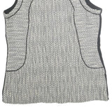 BANANA REPUBLIC Womens Black & Grey Sleeveless Round Neck Printed Top M Smart