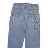 CARHARTT Mens Relaxed Blue Denim Jeans W34 L29 Workwear Zip Closure