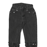 LEE Womens Regular Fit Black Denim Jeans W26 L27 Button Embellished