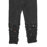 LEE Womens Regular Fit Black Denim Jeans W26 L27 Button Embellished