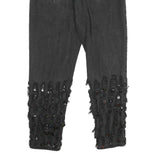 LEE Womens Regular Fit Black Denim Jeans W26 L27 Button Embellished