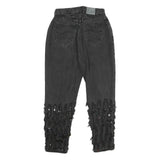 LEE Womens Regular Fit Black Denim Jeans W26 L27 Button Embellished