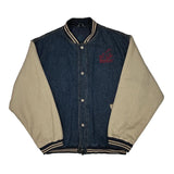 Jon Lauren Varsity Jacket - XL Beige Cotton