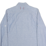 VINTAGE RED Mens Blue Cotton Shirt M Classic Long Sleeve Button Down Casual