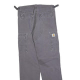 CARHARTT Mens Cotton Blend Relaxed Grey Cargo Trousers W28 L32 Workwear Zip