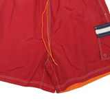TOMMY HILFIGER Mens Red Cargo Shorts XL W32 Logo Pocket Drawstring Fit